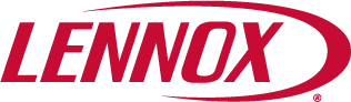 Lennox logo in red capital letters with a curved line partially encircling the text from the top right, symbolizing innovation in HVAC and Electrical Services.