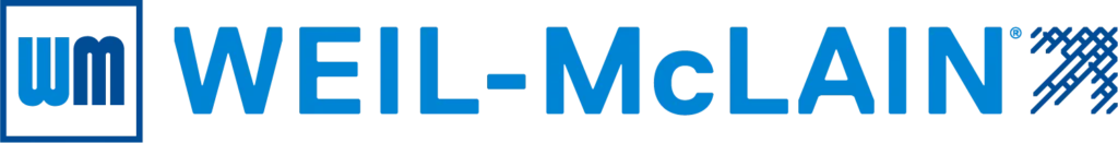 Blue Weil-McLain logo with a square icon containing 'wm' and the company name.